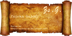 Zsirka Gujdó névjegykártya